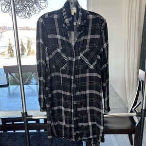 Cloth & Stone Monochrome Plaid Shirt